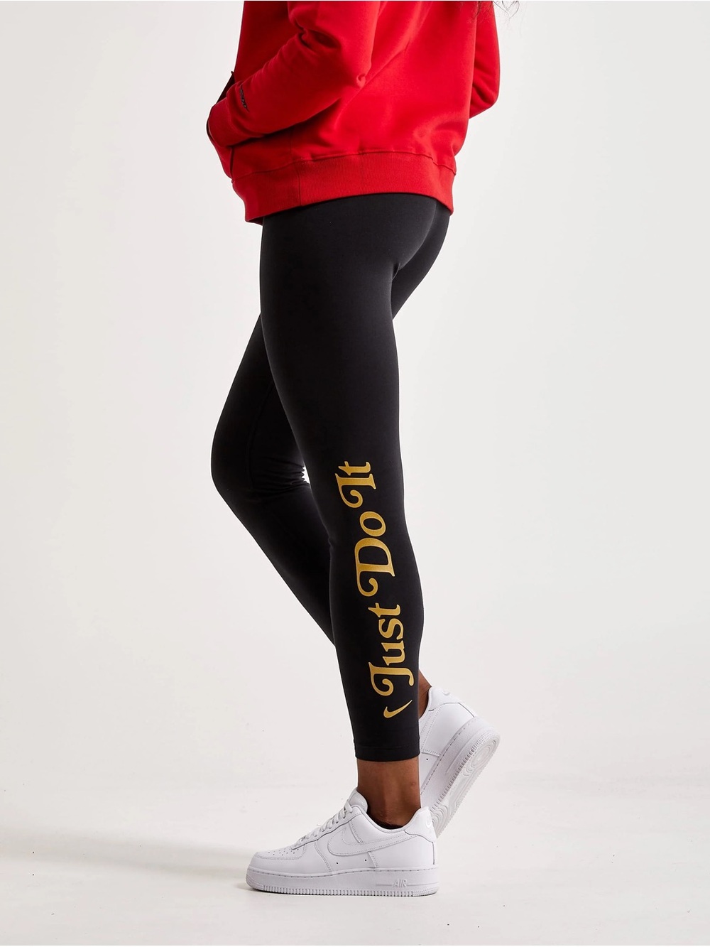 Nike Black Leggings with Gold "Just Do It"